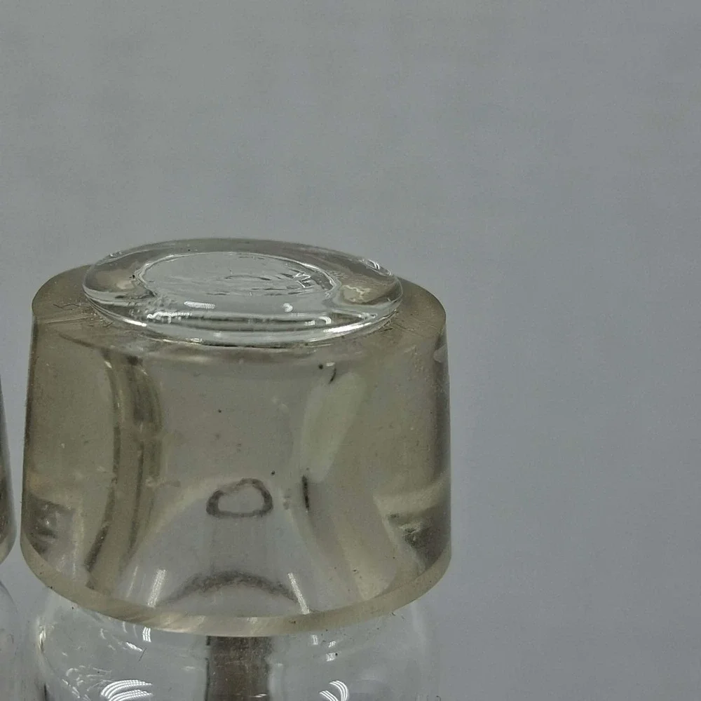 Vintage Glass Oil Fill Candles with Wicks Set of 2 Clear Everlasting Taper 11.5